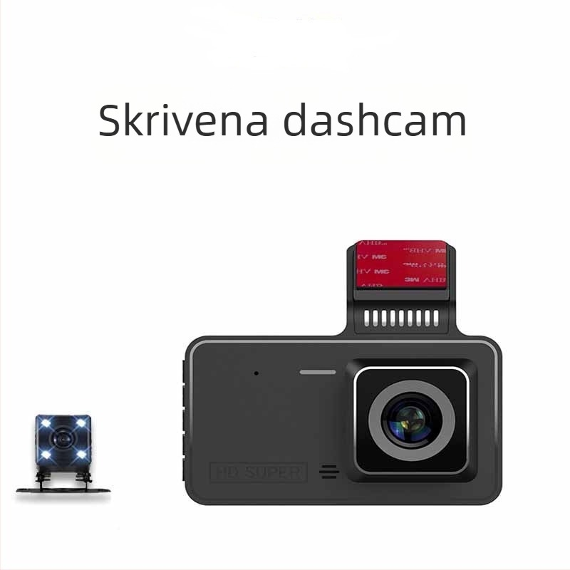 Automobilska dash kamera s prednjom i stražnjom dvostrukom lećom, 1080p, 170° široki kut, automatsko petljanje snimanja, podržava TF karticu do 64GB