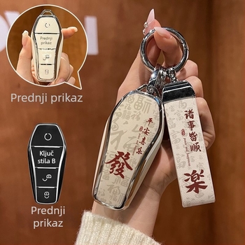 Kover ključ BYD Song PLUS i kompatibilni modeli Song Qin L, Dolphin, Han EV, Tang Pro, Seagull, Destroyer 05, Seal, Sea Lion | TPU materijal, etnički stil, bez prilagođavanja