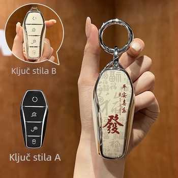 Kover ključ BYD Song PLUS i kompatibilni modeli Song Qin L, Dolphin, Han EV, Tang Pro, Seagull, Destroyer 05, Seal, Sea Lion | TPU materijal, etnički stil, bez prilagođavanja