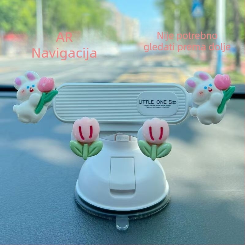 Držač telefona za automobil s vakuumskim nosačem na instrument ploču, univerzalni, nepunjen, karikatura dizajn