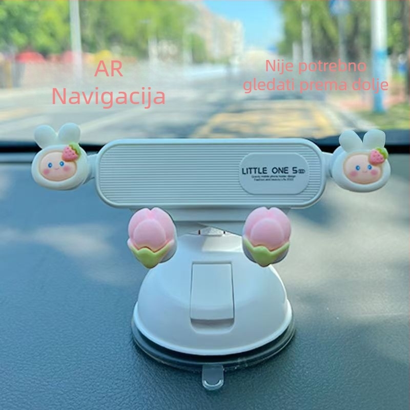 Držač telefona za automobil s vakuumskim nosačem na instrument ploču, univerzalni, nepunjen, karikatura dizajn