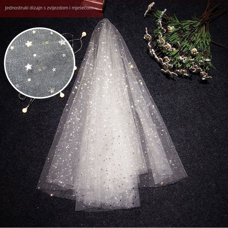 Zavjesa i ukosnica za glavu, ultra-fairy stil, kratki rekviziti za fotografiranje za influencere, nevina glavna vjenčana haljina, Marka Unique • Na skladištu • Ljeto 2021