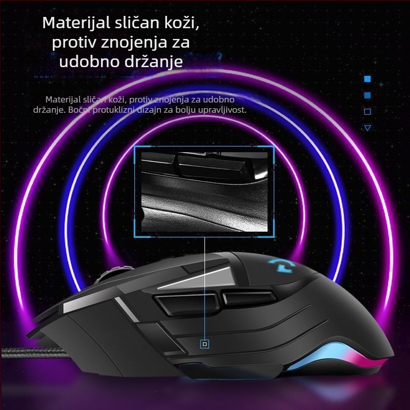 G502 žična gaming miš, optički senzor 5600 DPI, 7 tipki, USB, ergonomski