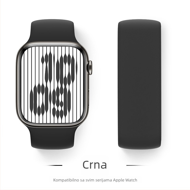 Silikonski remen za Apple Watch, kompatibilan s veličinama 38–49 mm, moderan dizajn, kopča