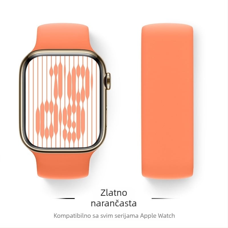 Silikonski remen za Apple Watch, kompatibilan s veličinama 38–49 mm, moderan dizajn, kopča