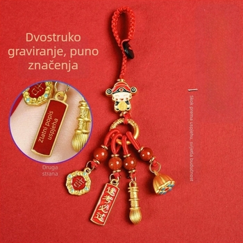 Brelok za ključeve s natpisom 'Pass the Exam' • cinkova legura • elektrogalvaniziranje • životinjski motiv • etno-retro stil