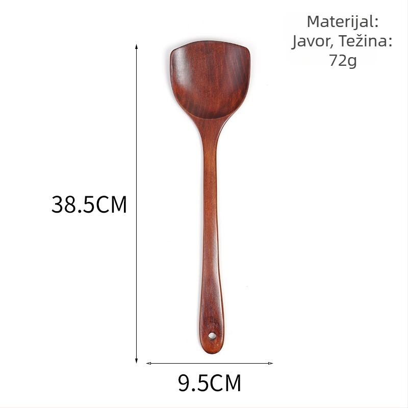 Drvena kuhinjska špatula za neprijanjive posude, protuklizna, protiv opeklina, drvo, tisak logotipa, prilagodba, privatna oznaka
