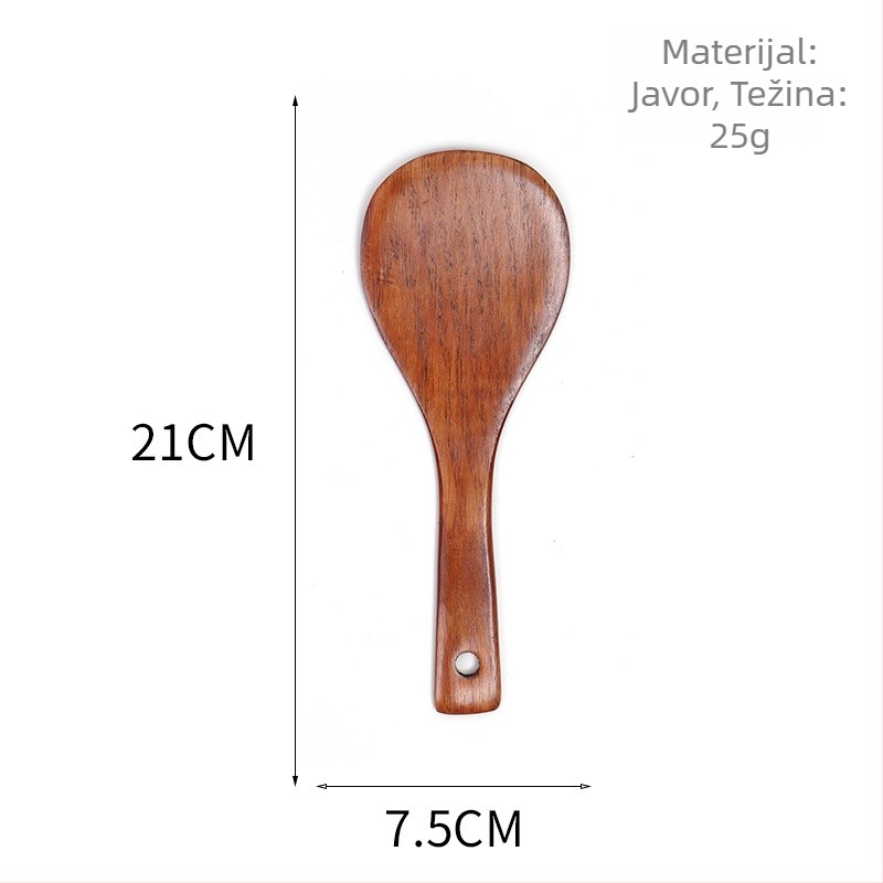Drvena kuhinjska špatula za neprijanjive posude, protuklizna, protiv opeklina, drvo, tisak logotipa, prilagodba, privatna oznaka