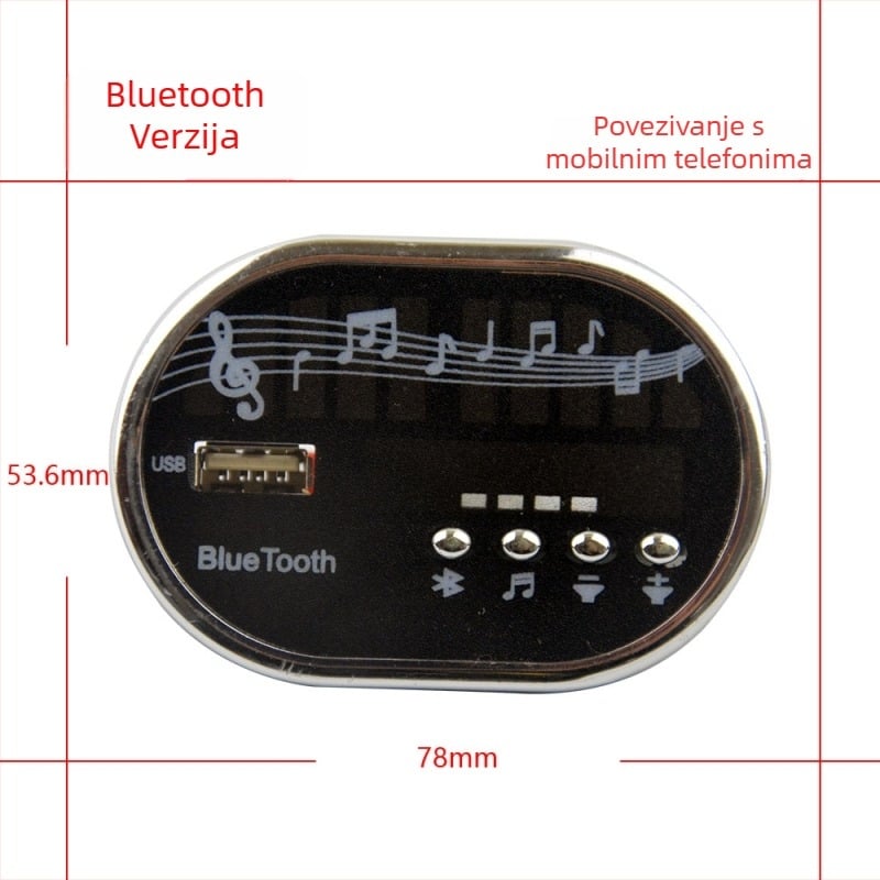 Glazbena ploča za dječji električni auto s MP3 playerom, glazbenim čipom i elektroničkom pločom (plastično kućište)