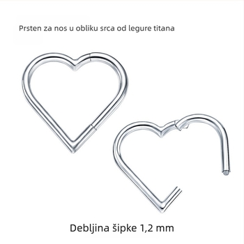 G23 srcoljni nosni prsten od titanijskog legure, zatvoren bez šava; piercing šperovi tijela: nosni prsten, lip stud, ear stud