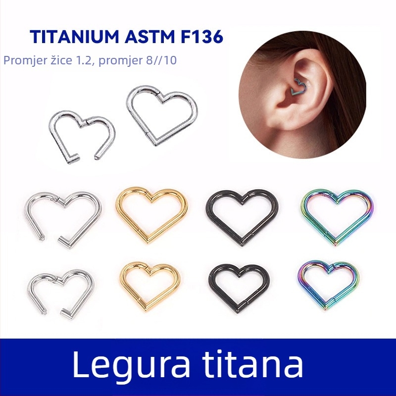 G23 srcoljni nosni prsten od titanijskog legure, zatvoren bez šava; piercing šperovi tijela: nosni prsten, lip stud, ear stud