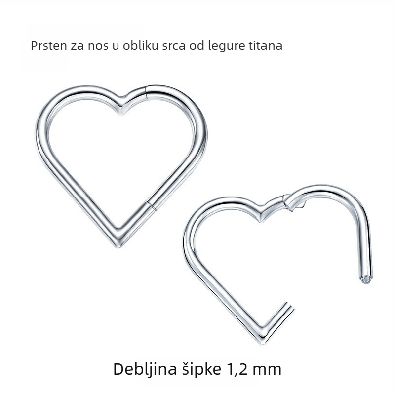 G23 srcoljni nosni prsten od titanijskog legure, zatvoren bez šava; piercing šperovi tijela: nosni prsten, lip stud, ear stud