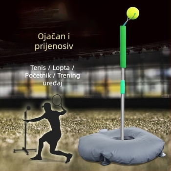 Prijenosni jednosmjerni tenis trener s težinskom bazom za samostalnu vježbu — Xu Kasi; Materijal: nehrđajući čelik, PVC; Kategorija: Tenis; Primjenjivo: fitness oprema, tenis i druge igre s loptom