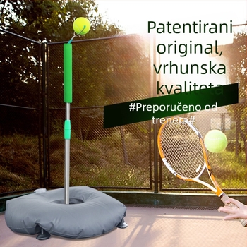 Prijenosni jednosmjerni tenis trener s težinskom bazom za samostalnu vježbu — Xu Kasi; Materijal: nehrđajući čelik, PVC; Kategorija: Tenis; Primjenjivo: fitness oprema, tenis i druge igre s loptom