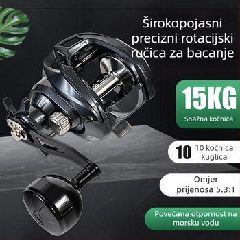 Dalekoodglavni kolut za bacanje s oblikom suze, velika kapaciteta najlina, otporan na morsku vodu, metalna špulja i baza