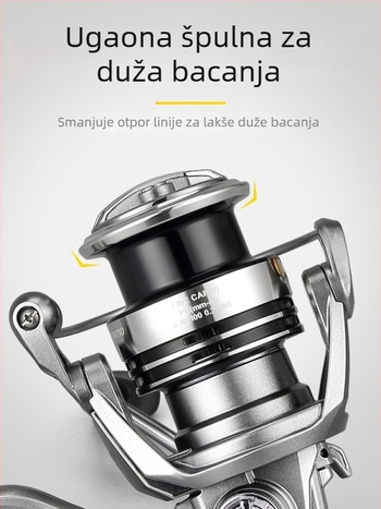 Hui Diao cjelokovinski spinning reel s naklonom špulom; zamjenjiva ručica lijevo/desno; za morski ribolov