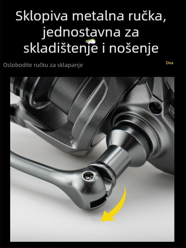 Hui Diao cjelokovinski spinning reel s naklonom špulom; zamjenjiva ručica lijevo/desno; za morski ribolov