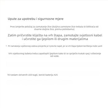 Svjetleće LED svjetlo za štap za ribolov, 3-LED signalno svjetlo, baterijsko napajanje, domet do 50 m (baterije nisu uključene)