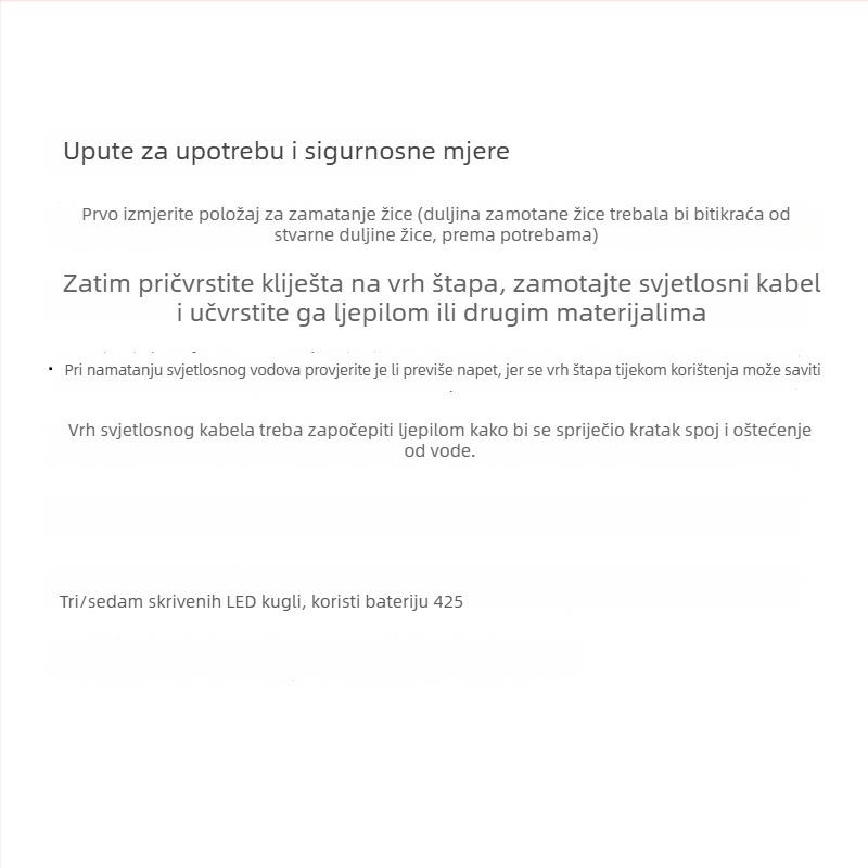 Svjetleće LED svjetlo za štap za ribolov, 3-LED signalno svjetlo, baterijsko napajanje, domet do 50 m (baterije nisu uključene)