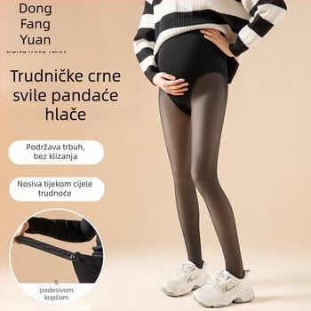 Trudničke najlon čarape s podizanjem stražnjice i oblikovanjem, debeli materijal, jednobojne, s nogama