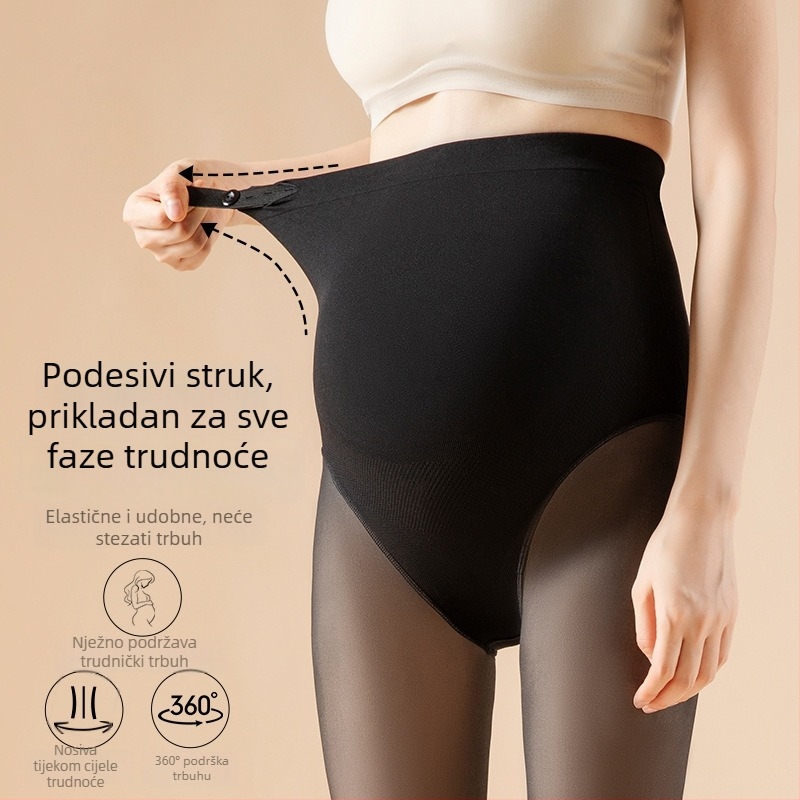 Trudničke najlon čarape s podizanjem stražnjice i oblikovanjem, debeli materijal, jednobojne, s nogama