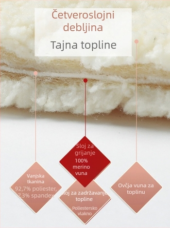 Ženske tople hlače s flis podstavom od vune za zimu