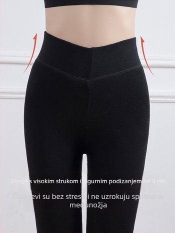 Ženske tople hlače s flis podstavom od vune za zimu