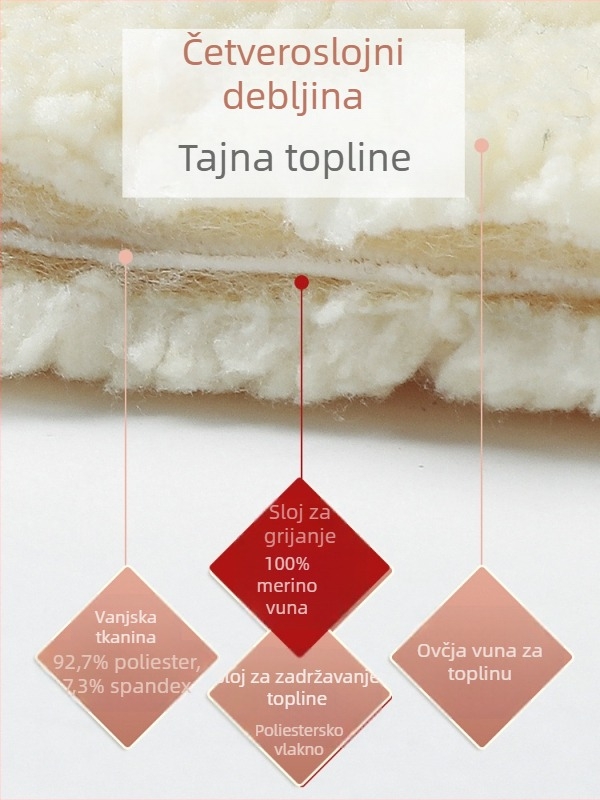 Ženske tople hlače s flis podstavom od vune za zimu