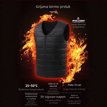 Muški grijani prsluk, debeli za zimu