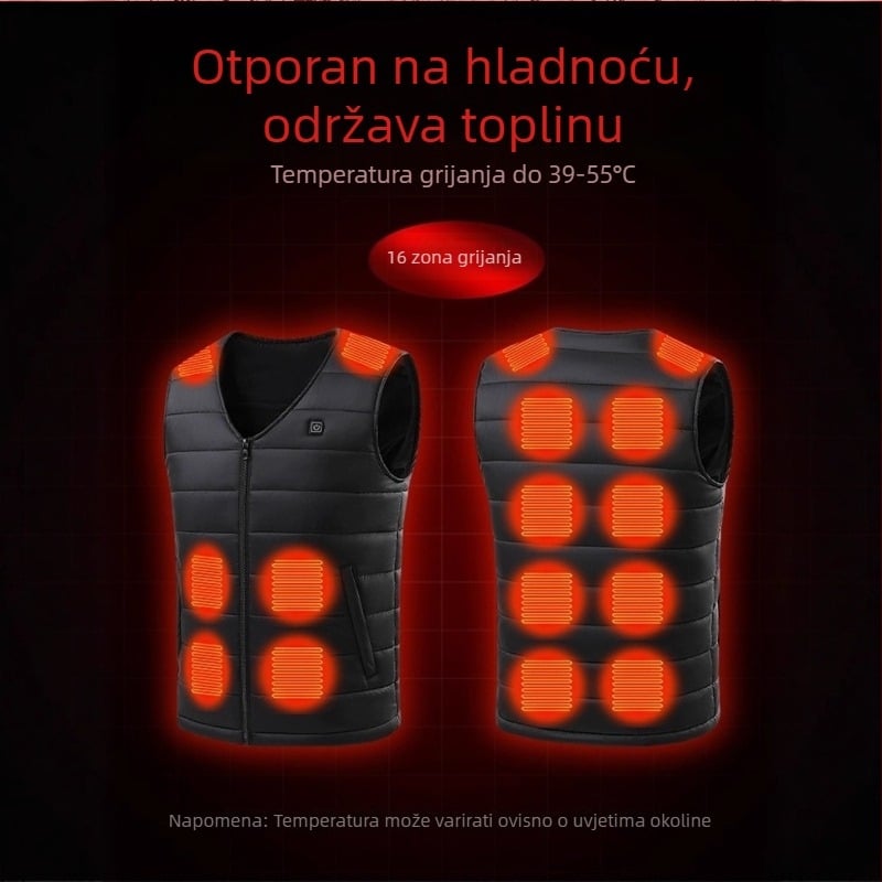Muški grijani prsluk, debeli za zimu