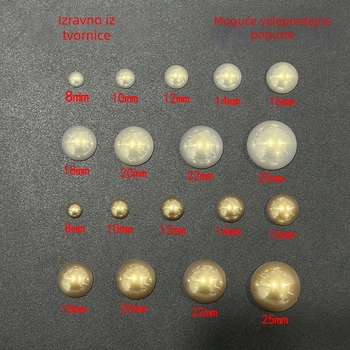 DIY perle za nakit – ABS, perlatni sjaj, polukružne kuglice s imitacijom školjke i bisera, Yukang, Jinhua, proljeće 2025
