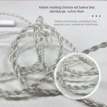 Nd 10-1 Audio kabel, bakreno jezgro bez kisika, srebrno prevučena žica, 2-pin ručno pletenje, 0.78 mm