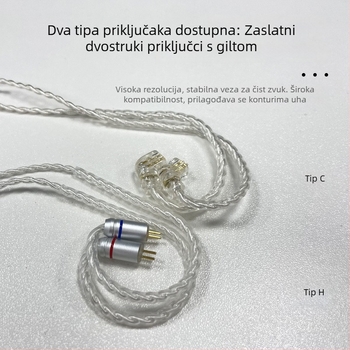 Nd 10-1 Audio kabel, bakreno jezgro bez kisika, srebrno prevučena žica, 2-pin ručno pletenje, 0.78 mm