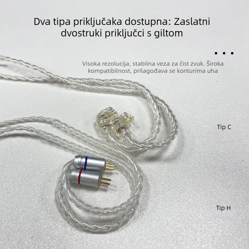 Nd 10-1 Audio kabel, bakreno jezgro bez kisika, srebrno prevučena žica, 2-pin ručno pletenje, 0.78 mm