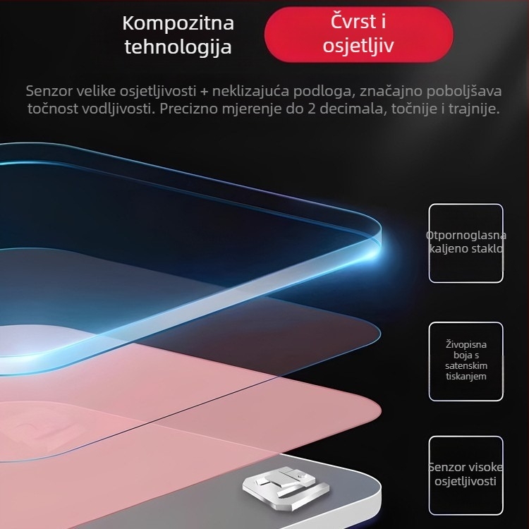 Punjavajuća kućna vaga, visoko precizna digitalna vaga za mjerenje tjelesne masti, pametna vaga za mršavljenje, model 2025