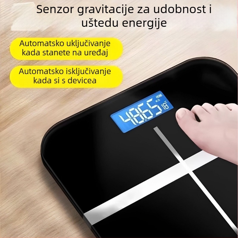 Punjavajuća kućna vaga, visoko precizna digitalna vaga za mjerenje tjelesne masti, pametna vaga za mršavljenje, model 2025