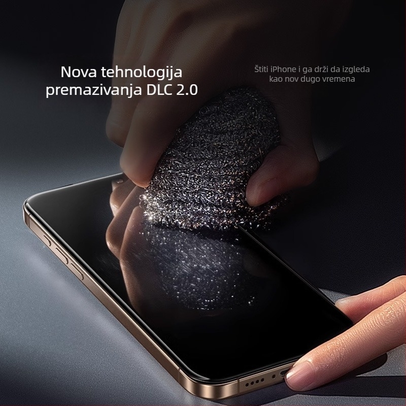 Kaljeno staklo za prednju zaštitu zaslona Apple 16Pro — potpuno pokriće, anti-peep, anti-fingerprint, otporno na prašinu, HD, brzo postavljanje