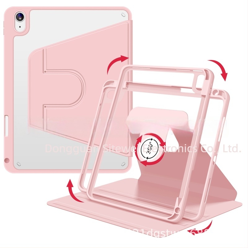 Zaštitni kućište za iPad Pro s 360° rotacijom, ugrađenim stalom, PC materijal, funkcija spavanja, otporno na udarce, otporno na habanje, zaštita od pada, toplinski lisani završetak