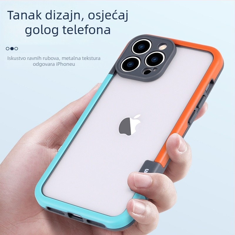 Silikonska futrola za iPhone 16/17 Pro Max, bez stražnjeg dijela, s prorezima za hlađenje i kontrastnom bojom