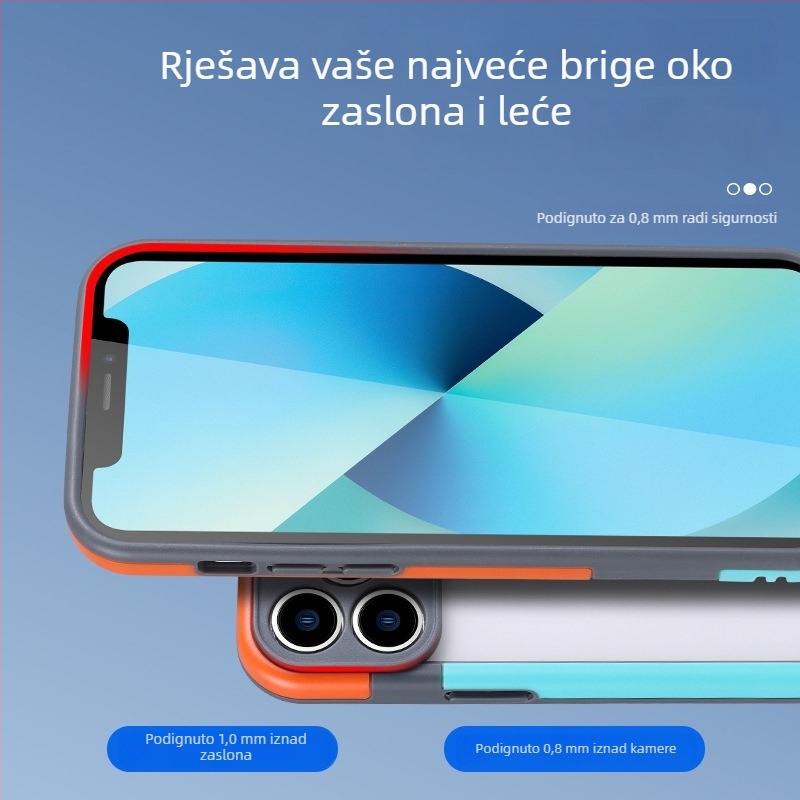 Silikonska futrola za iPhone 16/17 Pro Max, bez stražnjeg dijela, s prorezima za hlađenje i kontrastnom bojom
