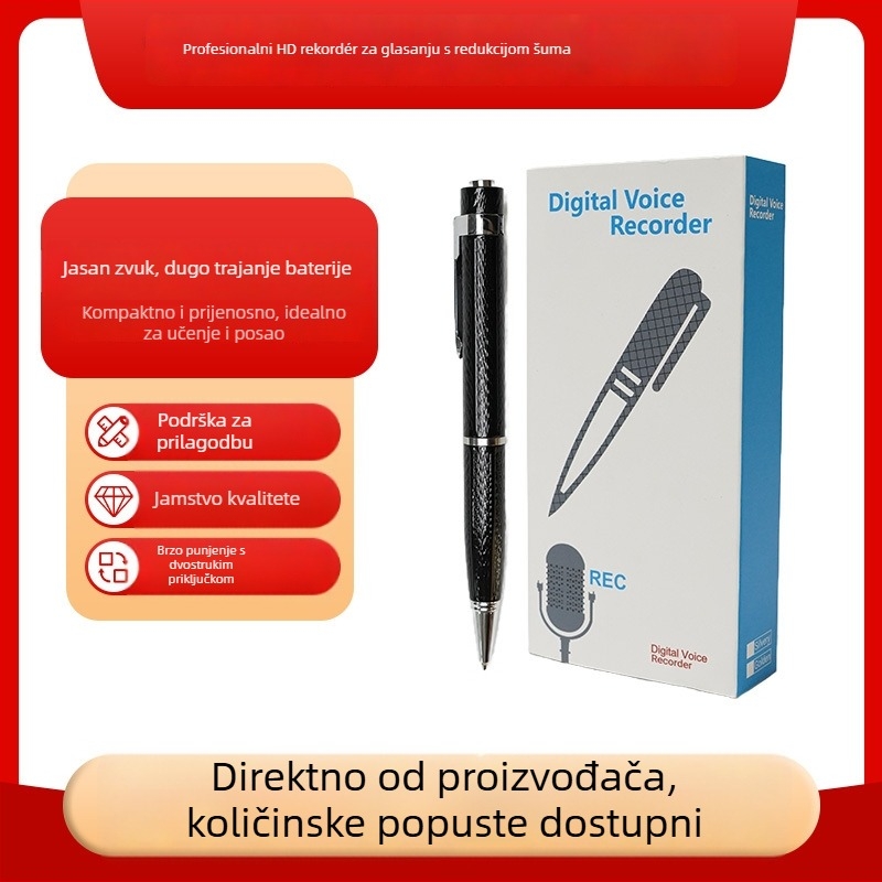 Prijenosni diktofon-pisalo, 5 sati snimanja, SD kartica pohrana, USB 2.0, HD zaslon
