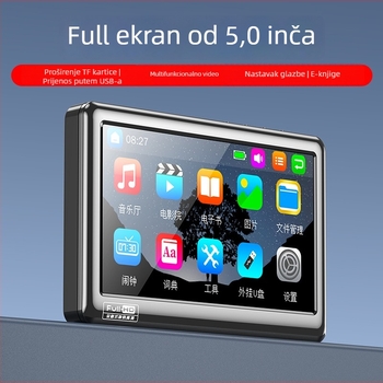 V5 MP5 player s kapacitivnim zaslonom na dodir, podrška TF kartici, baterija 3200mAh, podržava MP3/WAV/APE i AVI/RMVB