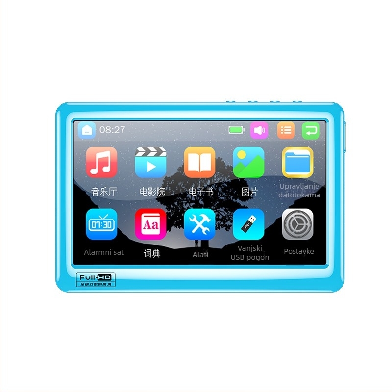 V5 MP5 player s kapacitivnim zaslonom na dodir, podrška TF kartici, baterija 3200mAh, podržava MP3/WAV/APE i AVI/RMVB