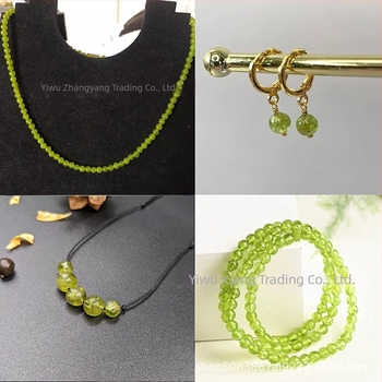 Prirodno imitacijski peridot kristalni okrugli biseri, slobodni, poluproizvodi, maslinasto zelene, za DIY nakit, 8 mm