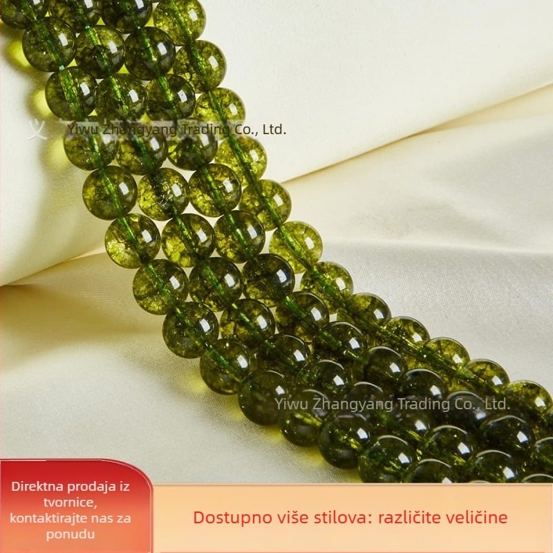 Prirodno imitacijski peridot kristalni okrugli biseri, slobodni, poluproizvodi, maslinasto zelene, za DIY nakit, 8 mm