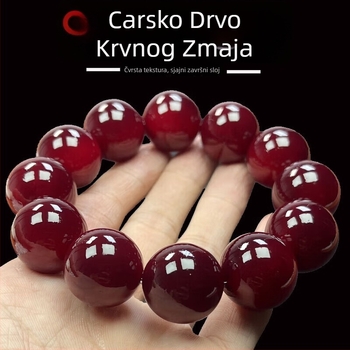 Narukvica od Blood Dragon drveta / drveta jantara, etnički stil, unisex, ručno izrađeno, 33 perle