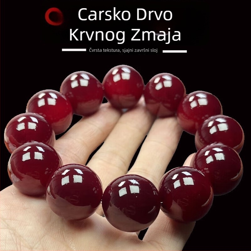 Narukvica od Blood Dragon drveta / drveta jantara, etnički stil, unisex, ručno izrađeno, 33 perle