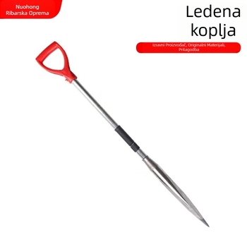 Trokutni alat za probijanje leda za zimski ribolov kroz led, s odvojivim dijelom