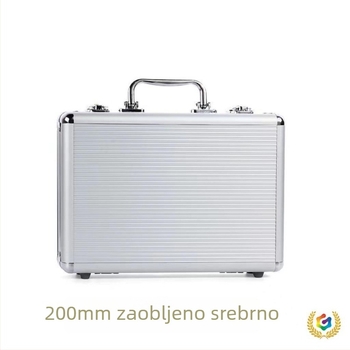 Kutija za žetone od aluminijske legure, tip 200, s prugastim dizajnom i zaobljenim kutovima – pogodna za poker i kockice, prilagodljiva, set od 18 komada