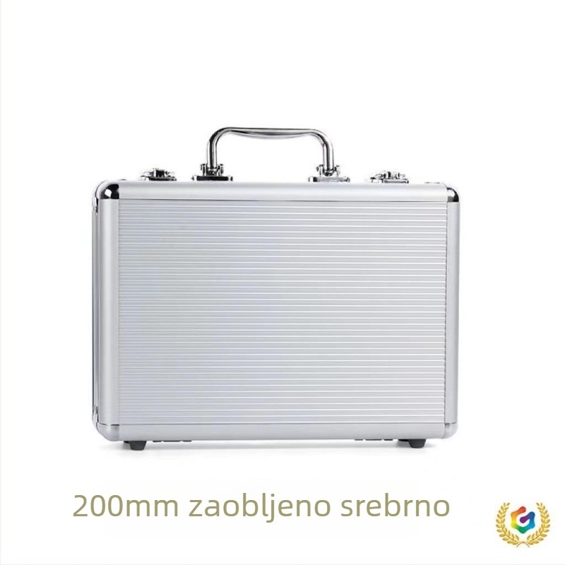 Kutija za žetone od aluminijske legure, tip 200, s prugastim dizajnom i zaobljenim kutovima – pogodna za poker i kockice, prilagodljiva, set od 18 komada